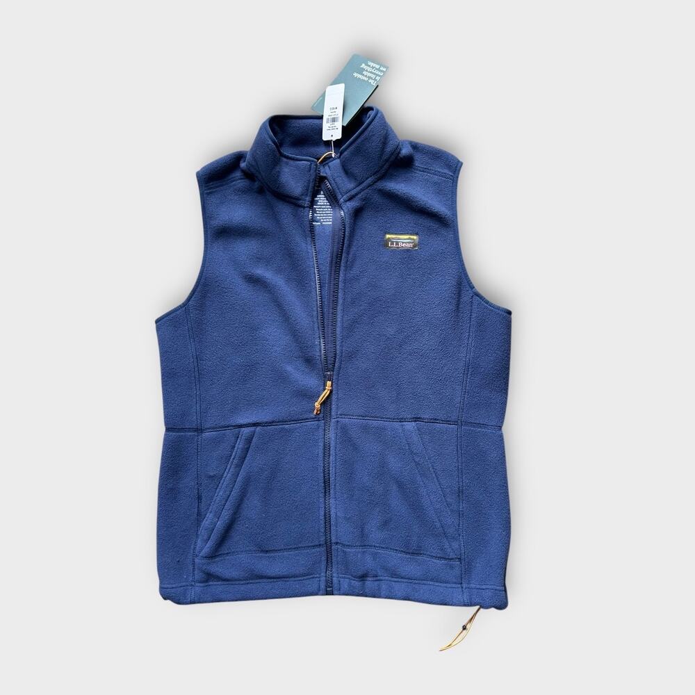 L.L.Bean Mountain Classic Fleece Vest Navy Blue Full Zip Women's M NWT Gorpcore